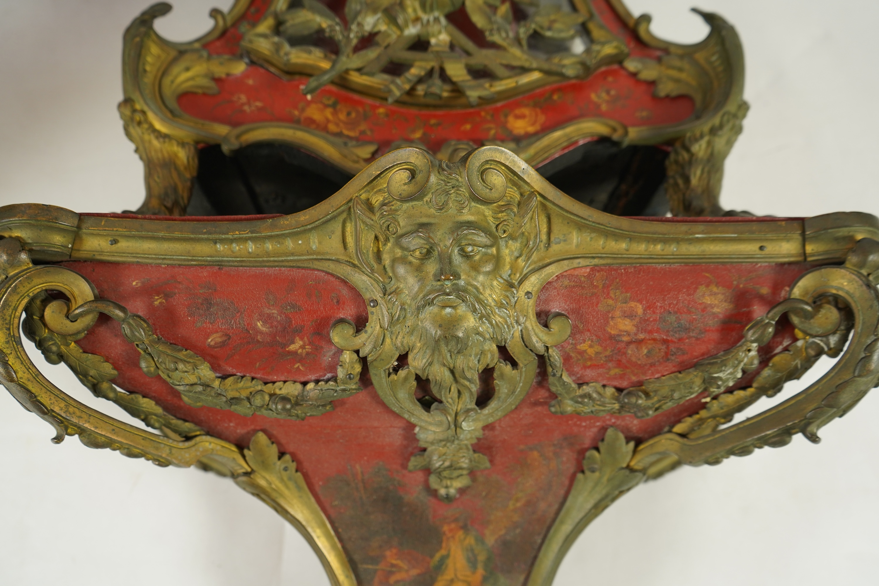 A Louis XV Vernis Martin moonphase bracket clock